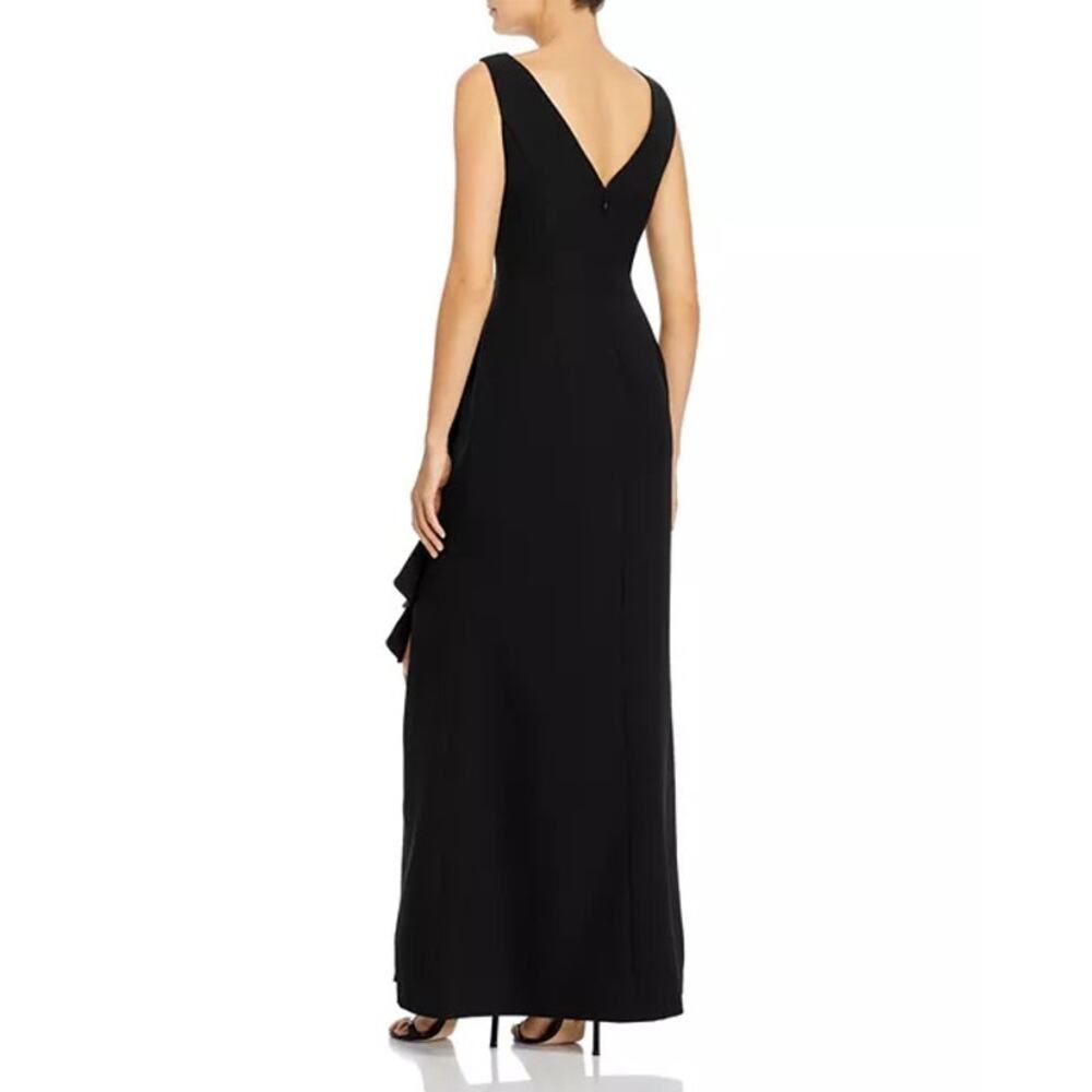 Eliza J Black Sleeveless Cascading-Ruffle Evening Maxi Formal Gown 4 - Picture 2 of 11
